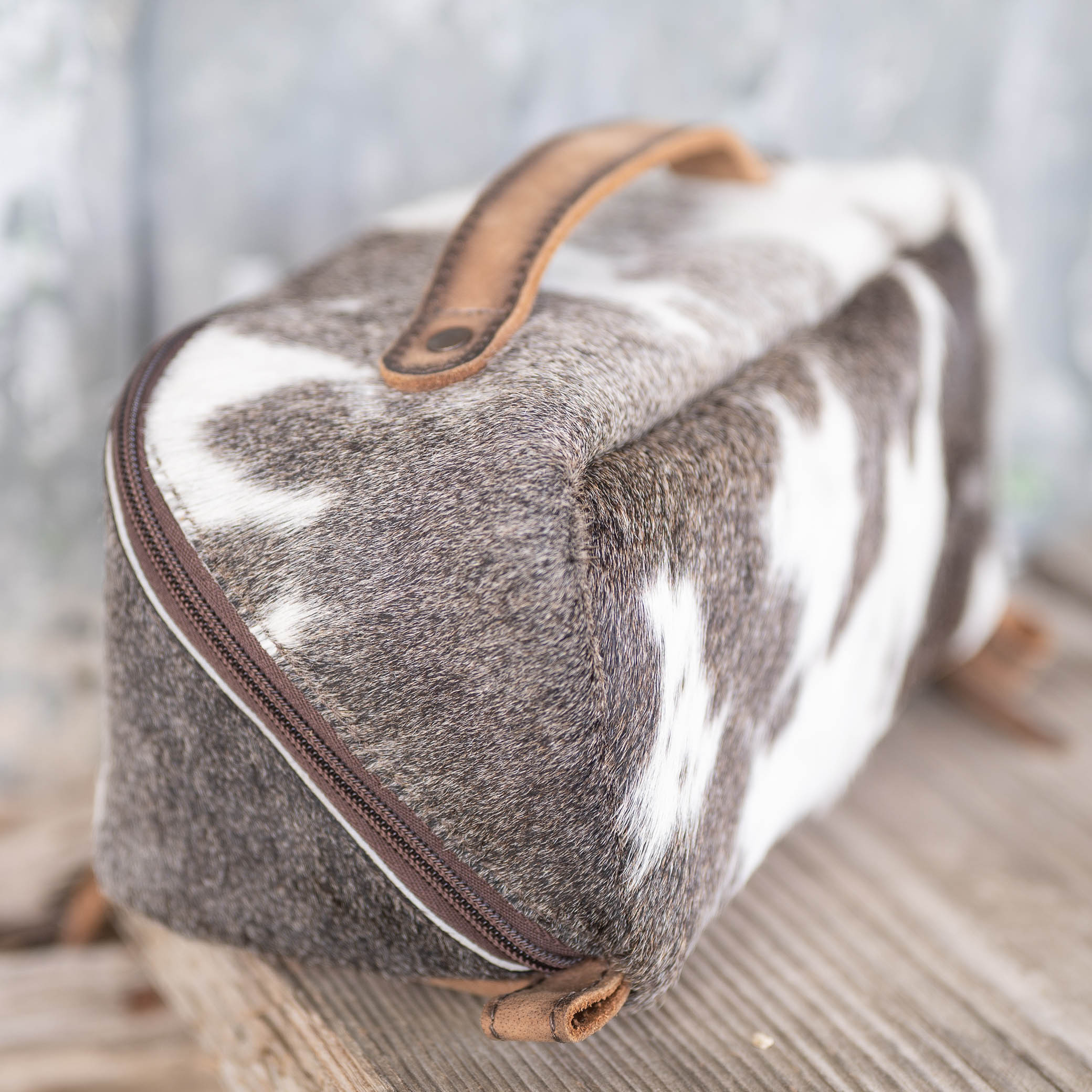 Cowhide Elise Makeup Bag - Image 5
