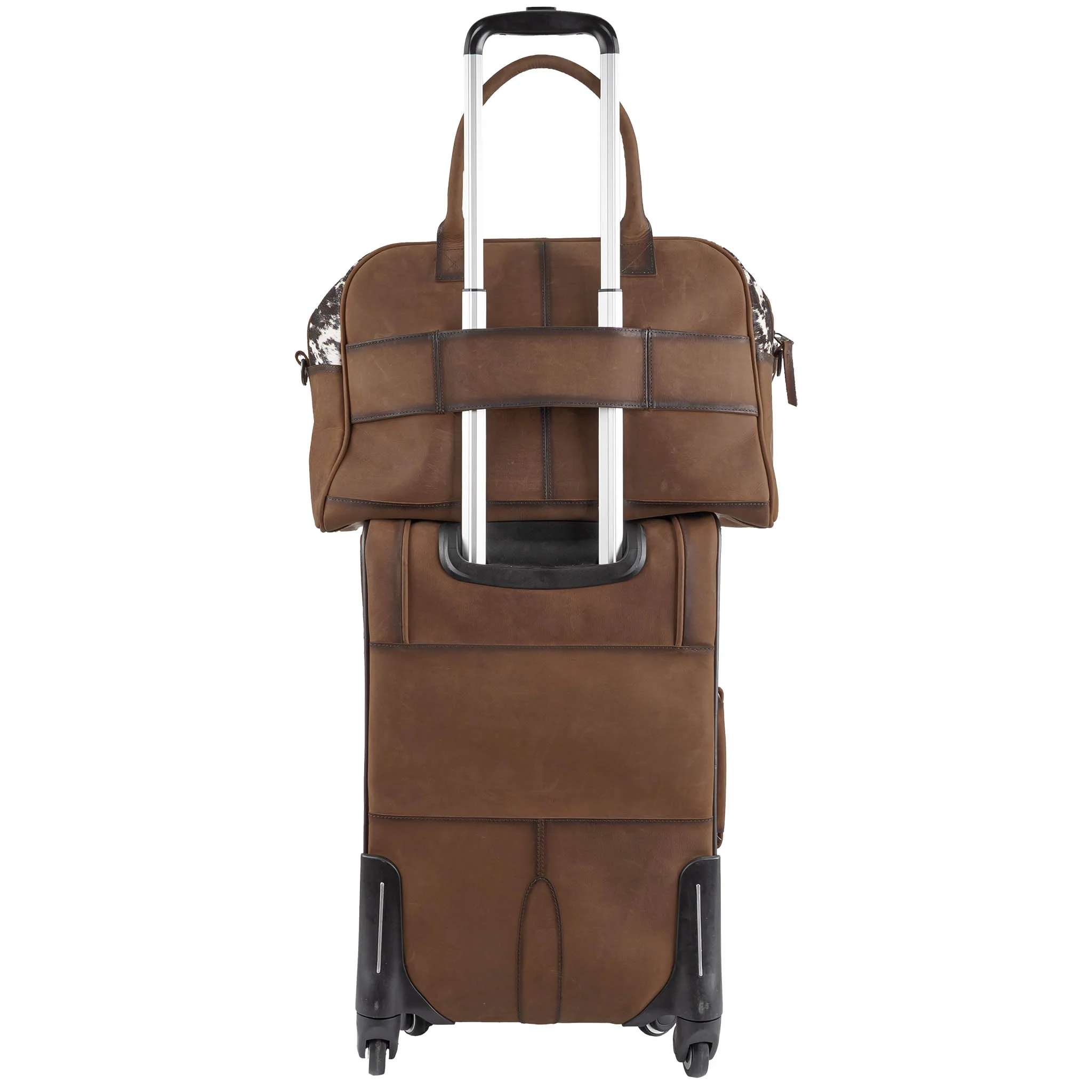 Cowhide Rolling Suitcase - Image 10