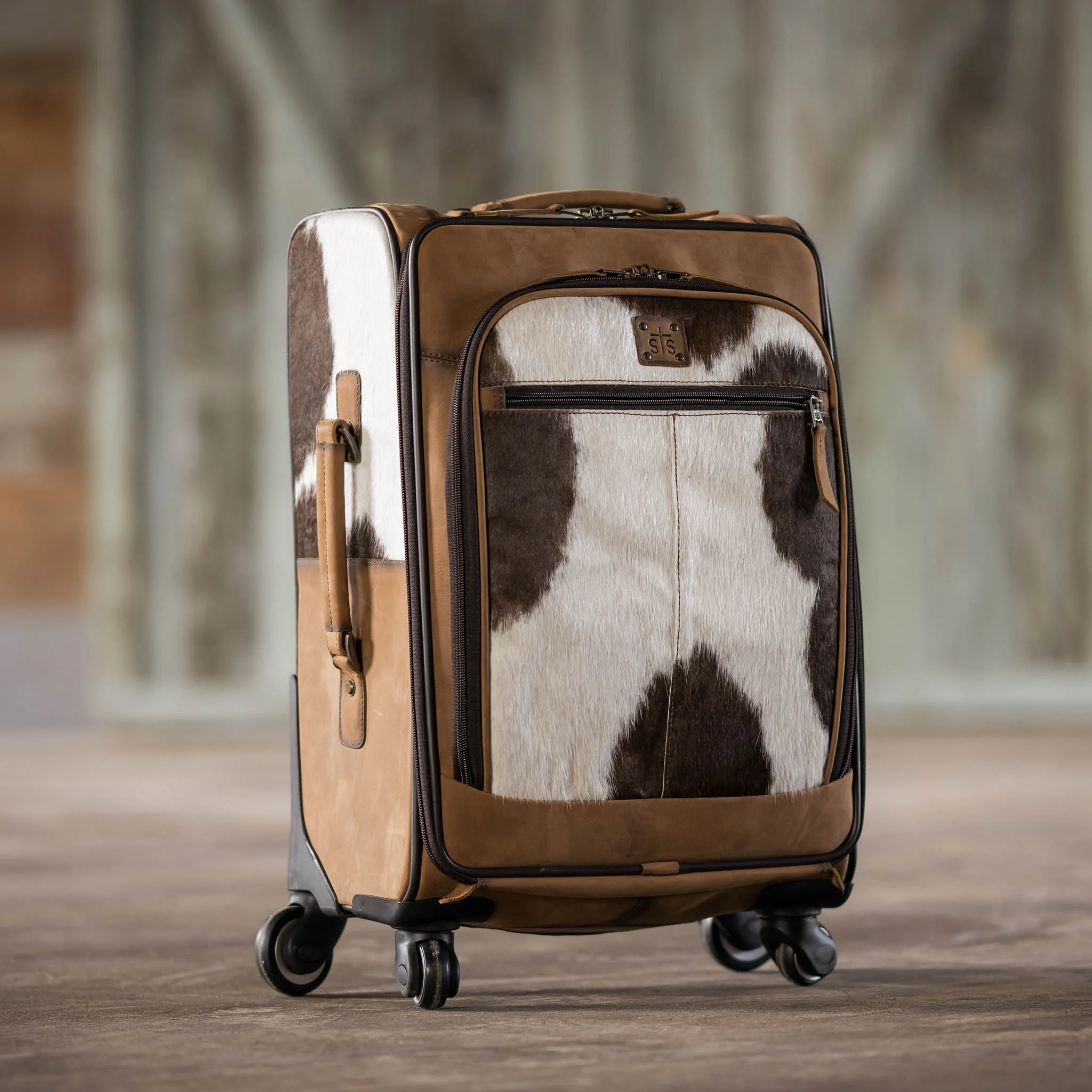 Cowhide Rolling Suitcase - Image 2