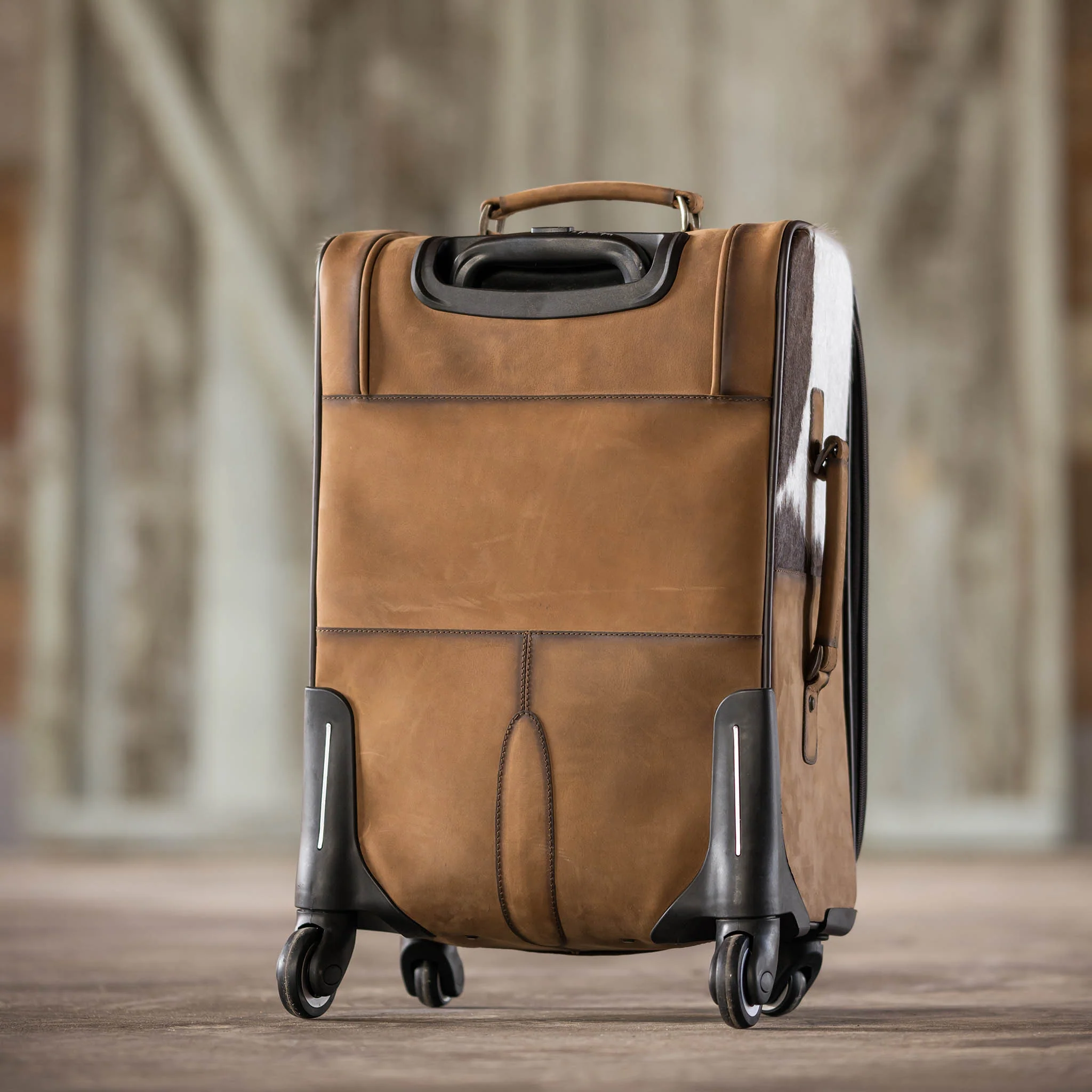 Cowhide Rolling Suitcase - Image 4