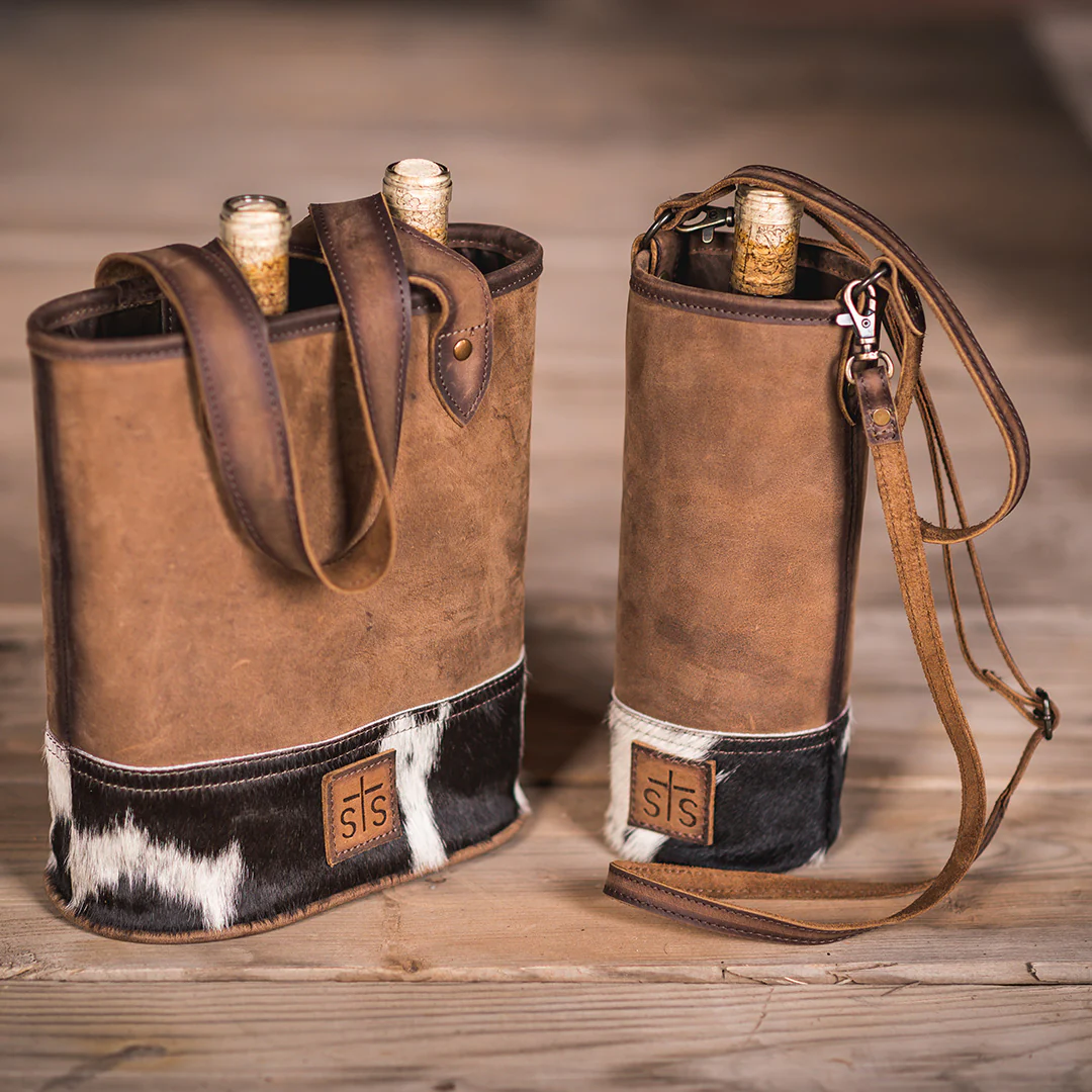 Cowhide Single Wine Bag - Image 5
