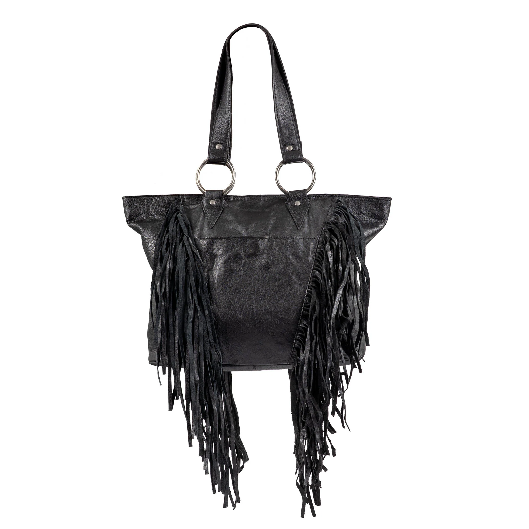 Indie Cowhide Tote - Black - Image 3